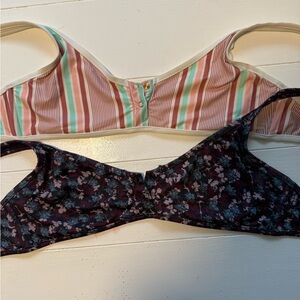 BUNDLE OF TWO [2] TAVIK Marlowe Underwire Crop Bikini Tops Size Large (EUC)